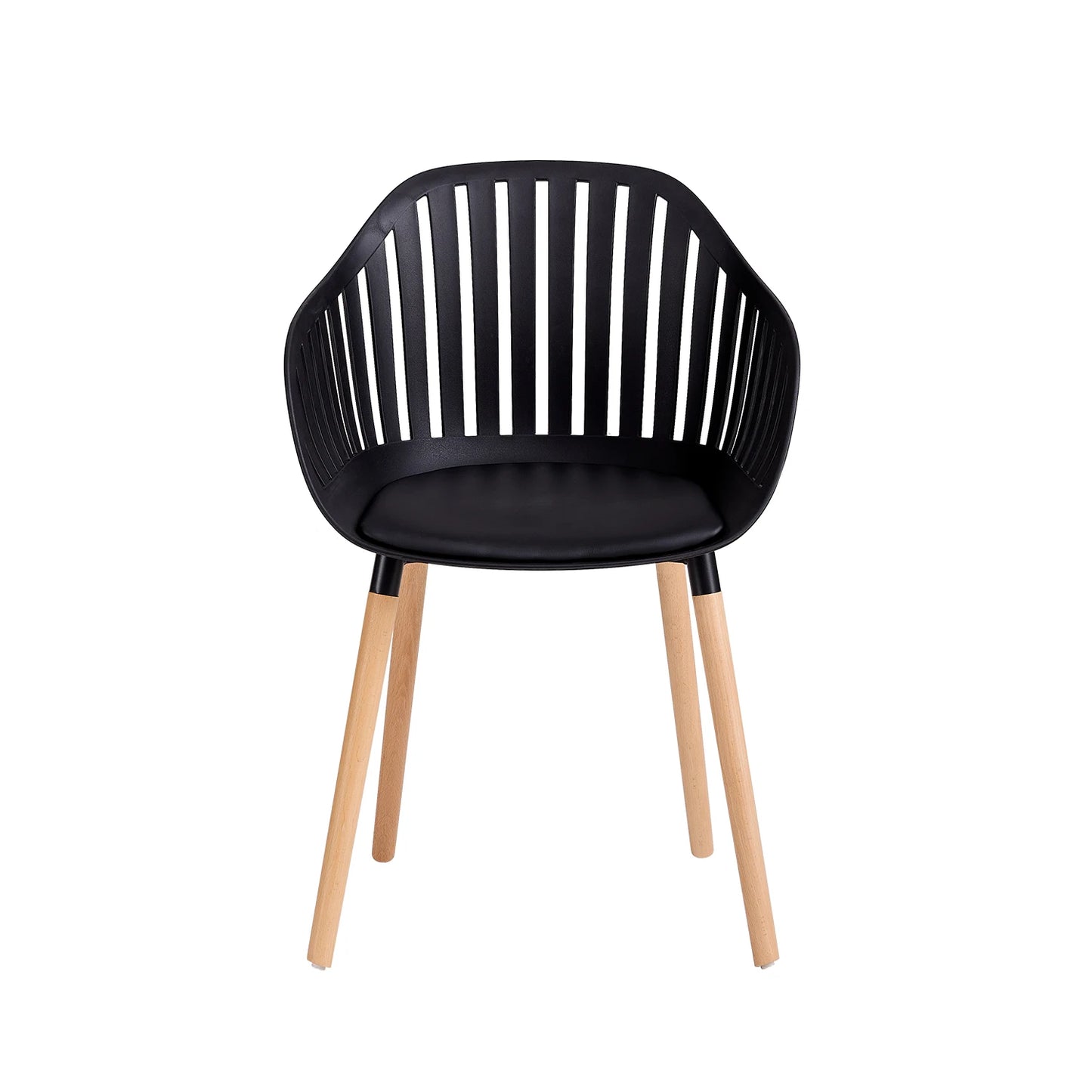 4 PCS Modern Dining Chairs Vertical Hollow Backrest Chairs