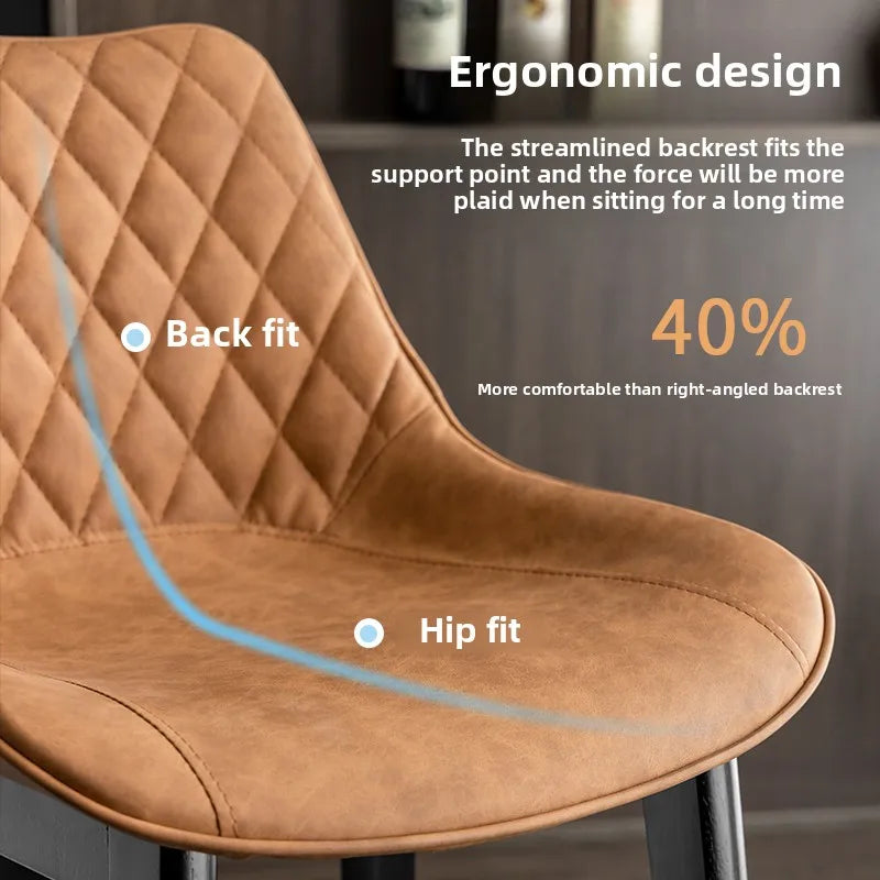 Dining Chair Upholstered Backrest Counter Chair Solid Wood