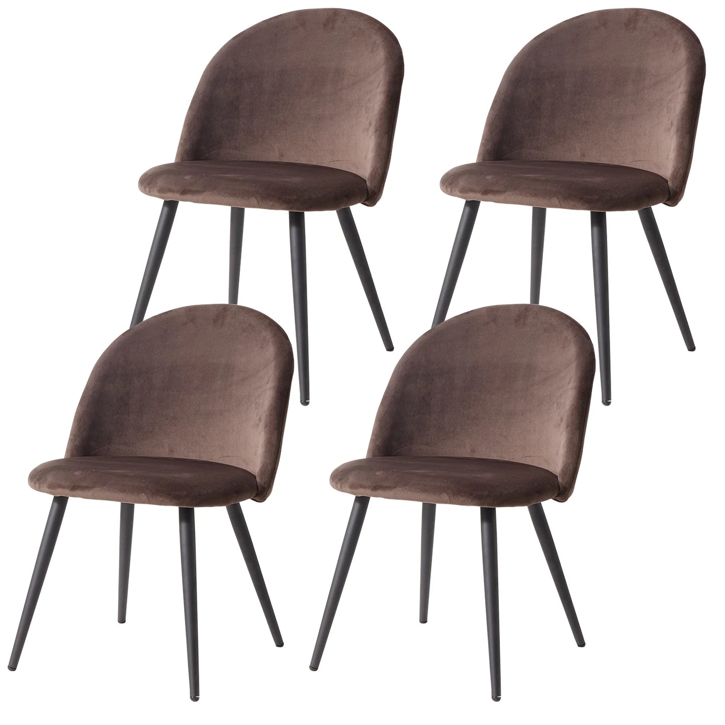 Set of 4 Velvet Dining Room Upholstered Chairs Living Room