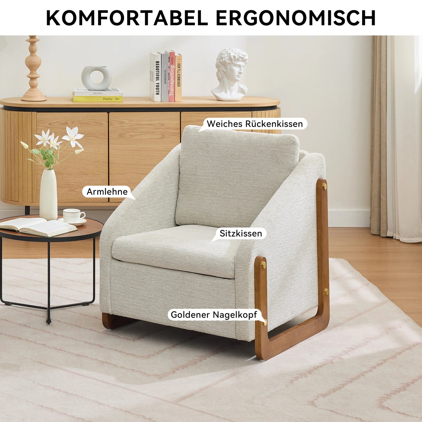 Okwish Relax armchair dining chair with wood