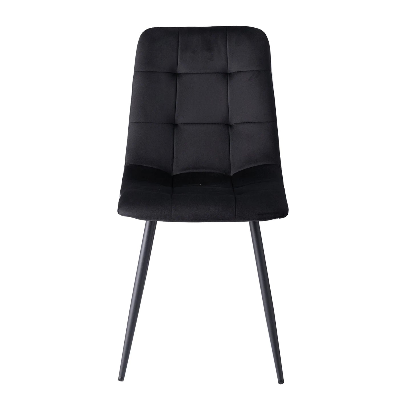 2/ 4Pcs Modern Dining Chairs Velvet Padded Seat Iron Legs