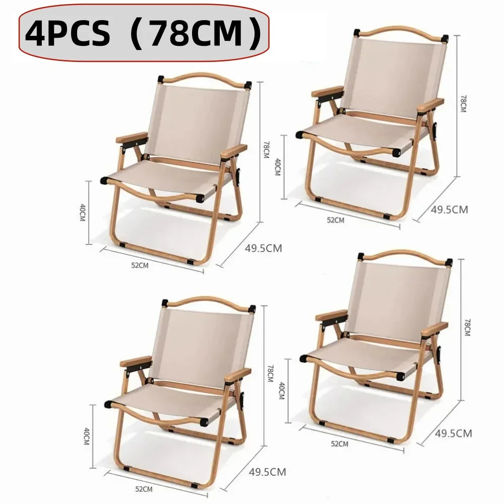 4/2/1PCS-khaki Camping Chair Portable Outdoor Chair Aluminum