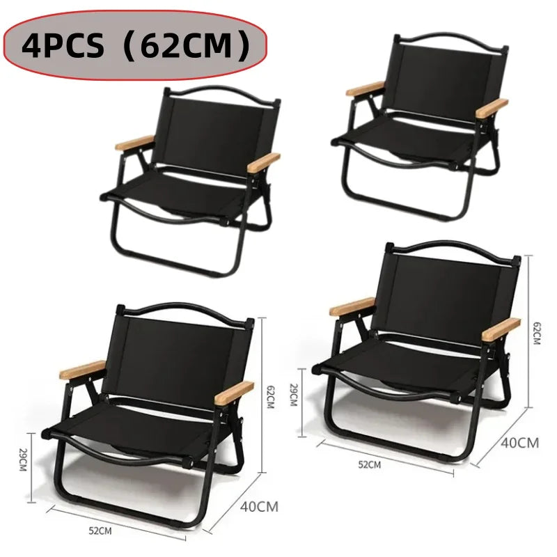 4/2/1PCS-khaki Camping Chair Portable Outdoor Chair Aluminum