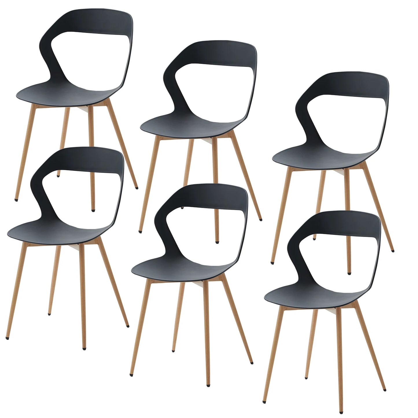 Set of 4 / 6 PCS  Simple Plastic Dining Chairs Living Room
