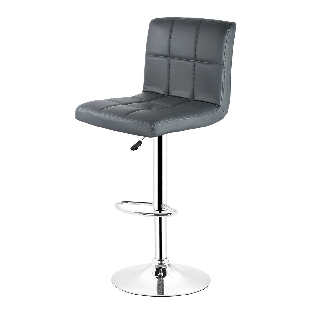 Set of 2 faux leather and metal Bar stool