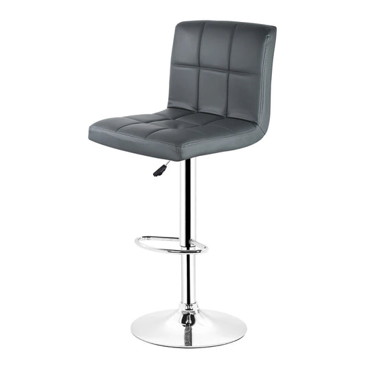 Set of 2 faux leather and metal Bar stool