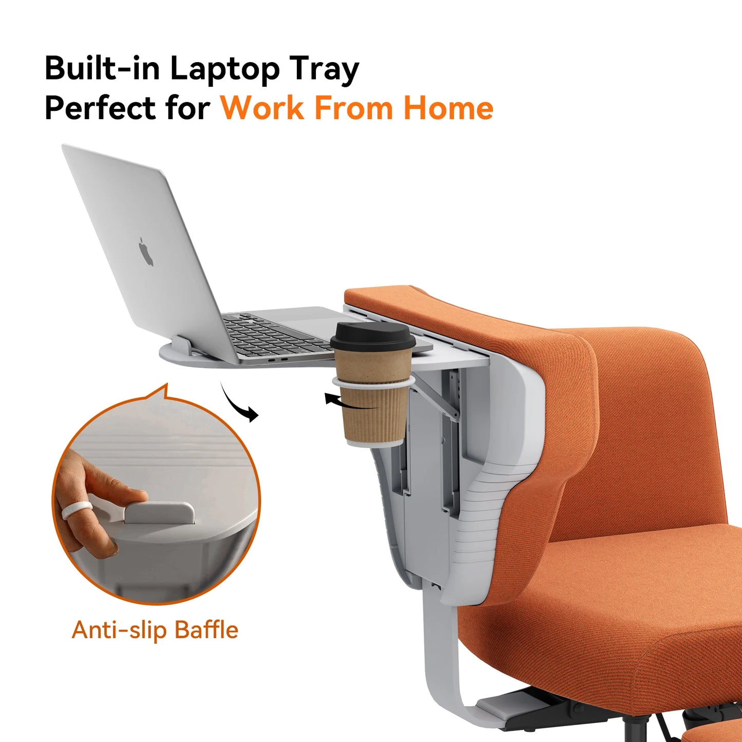 Ergonomic Cross Legged Chairwith Adjustable Laptop Tray