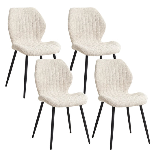 4Pcs/Set Modern Dining Chairs Padded Seat Iron Legs