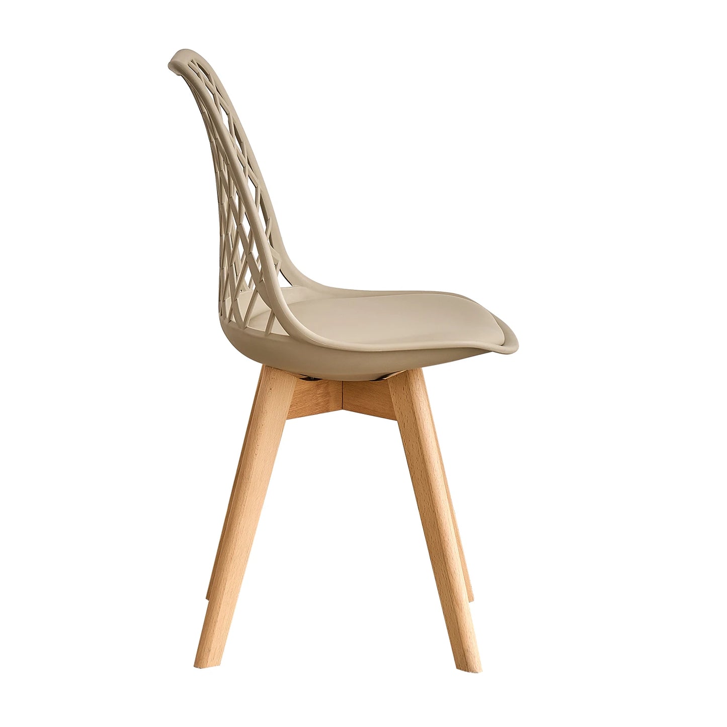Set of 4 / 6 Nordic Style Dining Chairs, Mesh Back, Solid Wood Legs