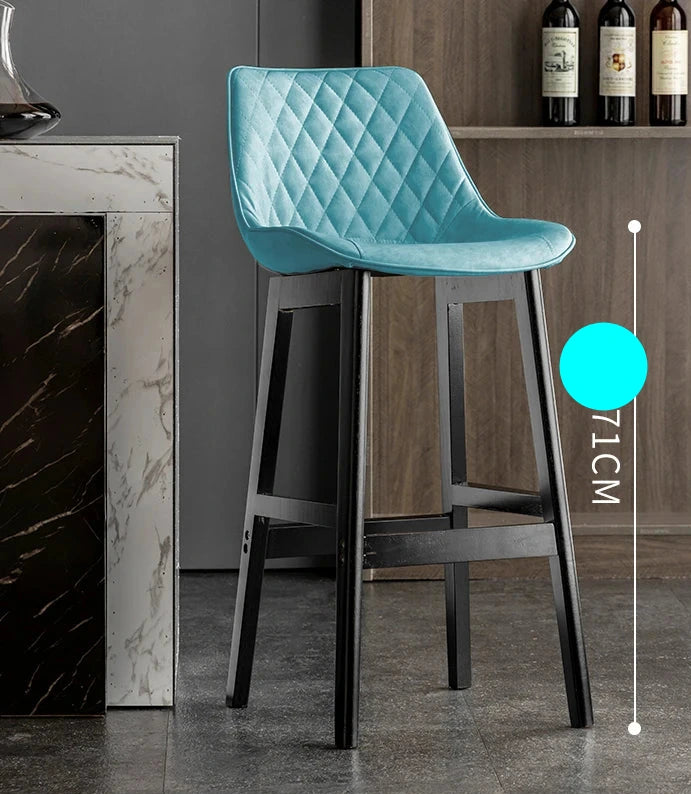 Dining Chair Upholstered Backrest Counter Chair Solid Wood