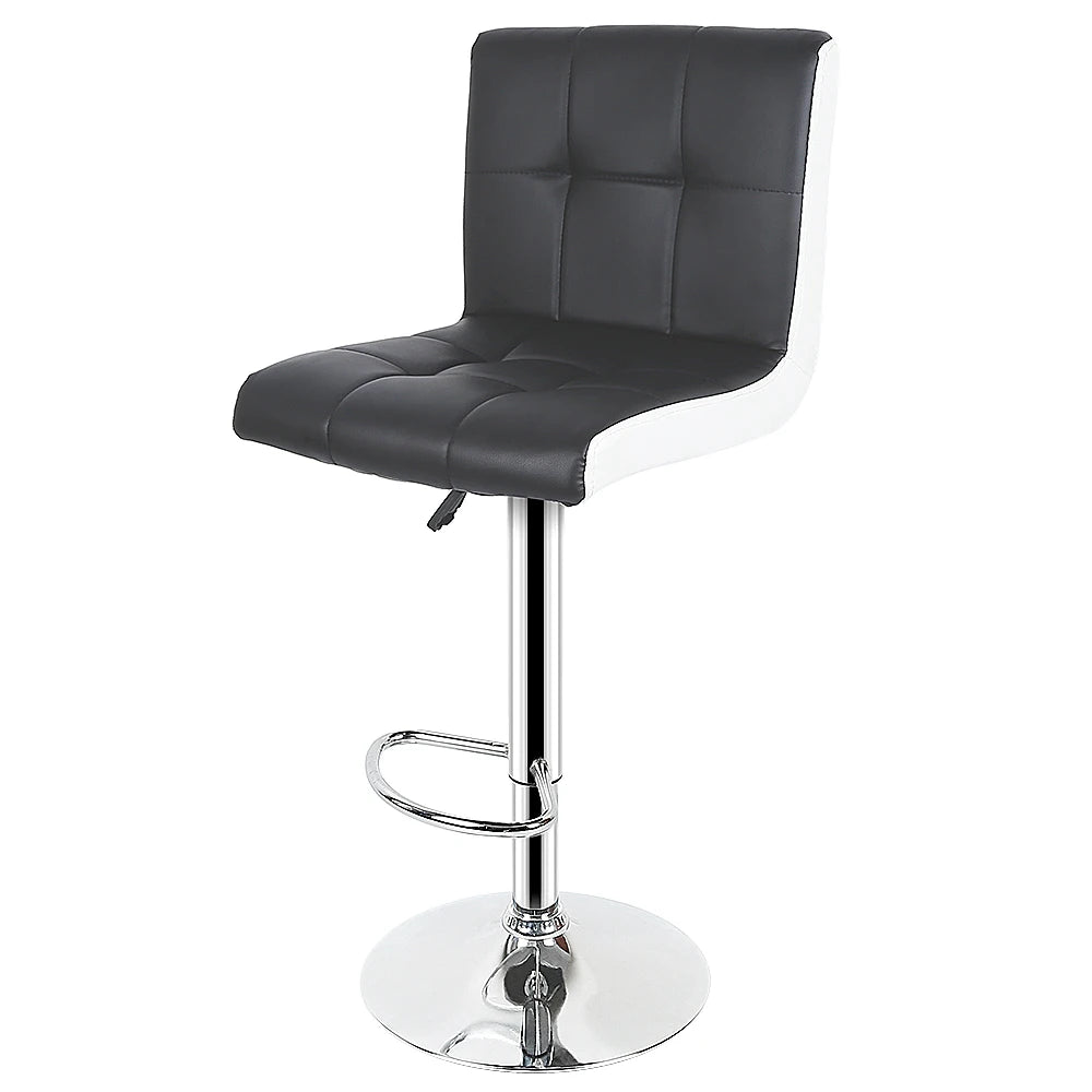 Set of 2 faux leather and metal Bar stool