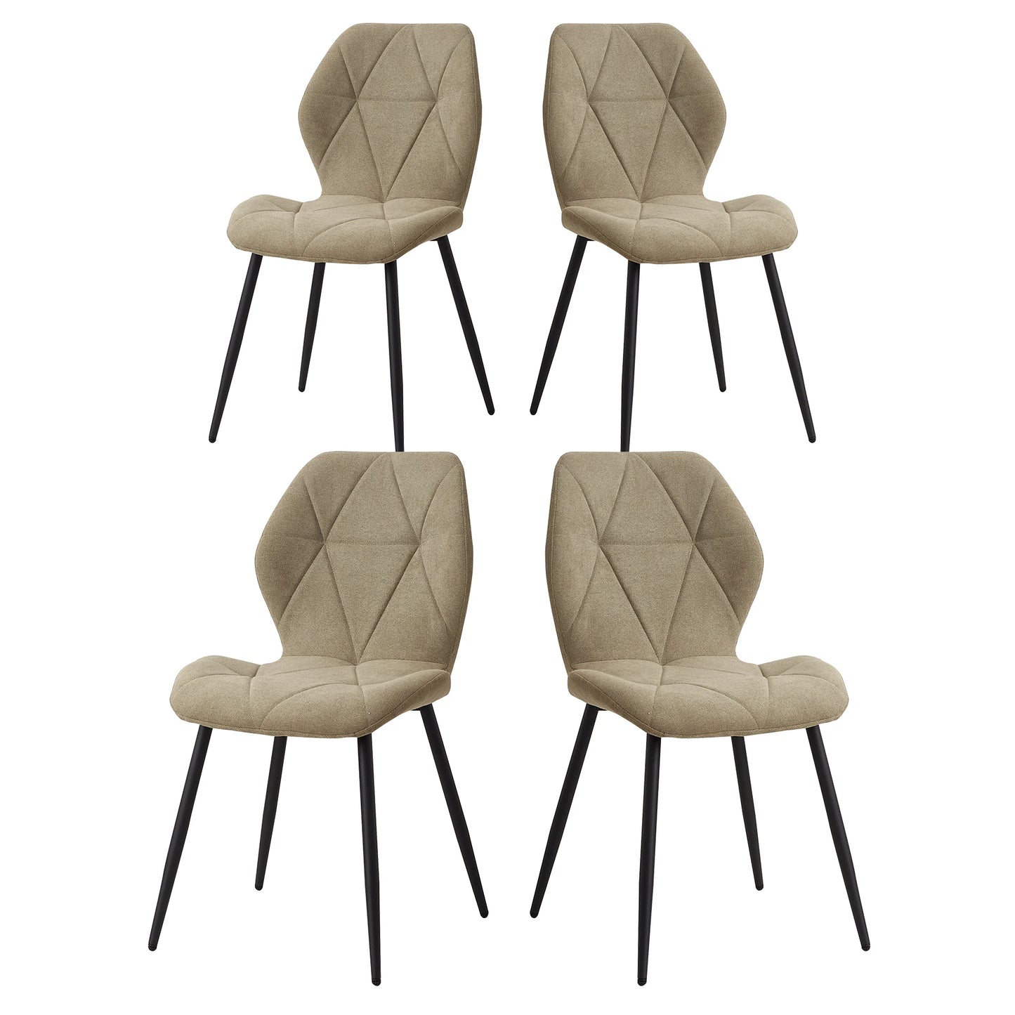Set of 2/4/6 Modern Dining Chairs Padded Seat Iron Legs Minimalist