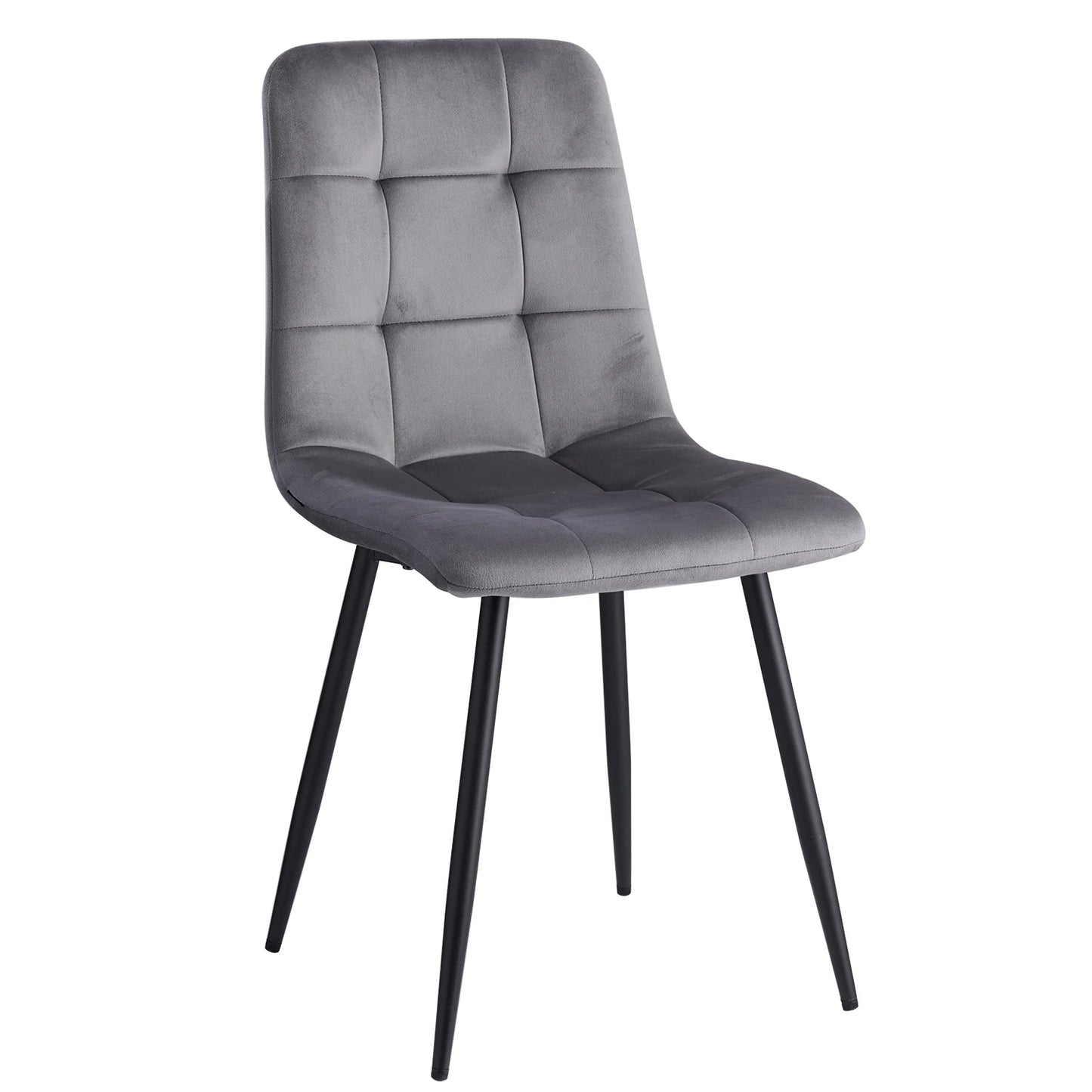 2/ 4Pcs Modern Dining Chairs Velvet Padded Seat Iron Legs