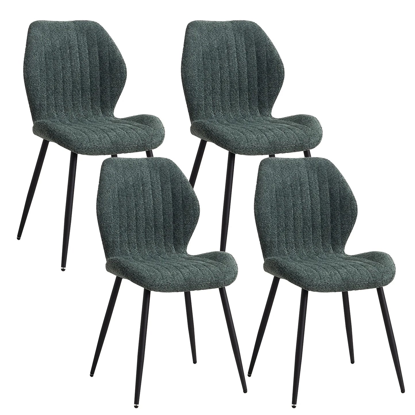 4Pcs/Set Modern Dining Chairs Padded Seat Iron Legs