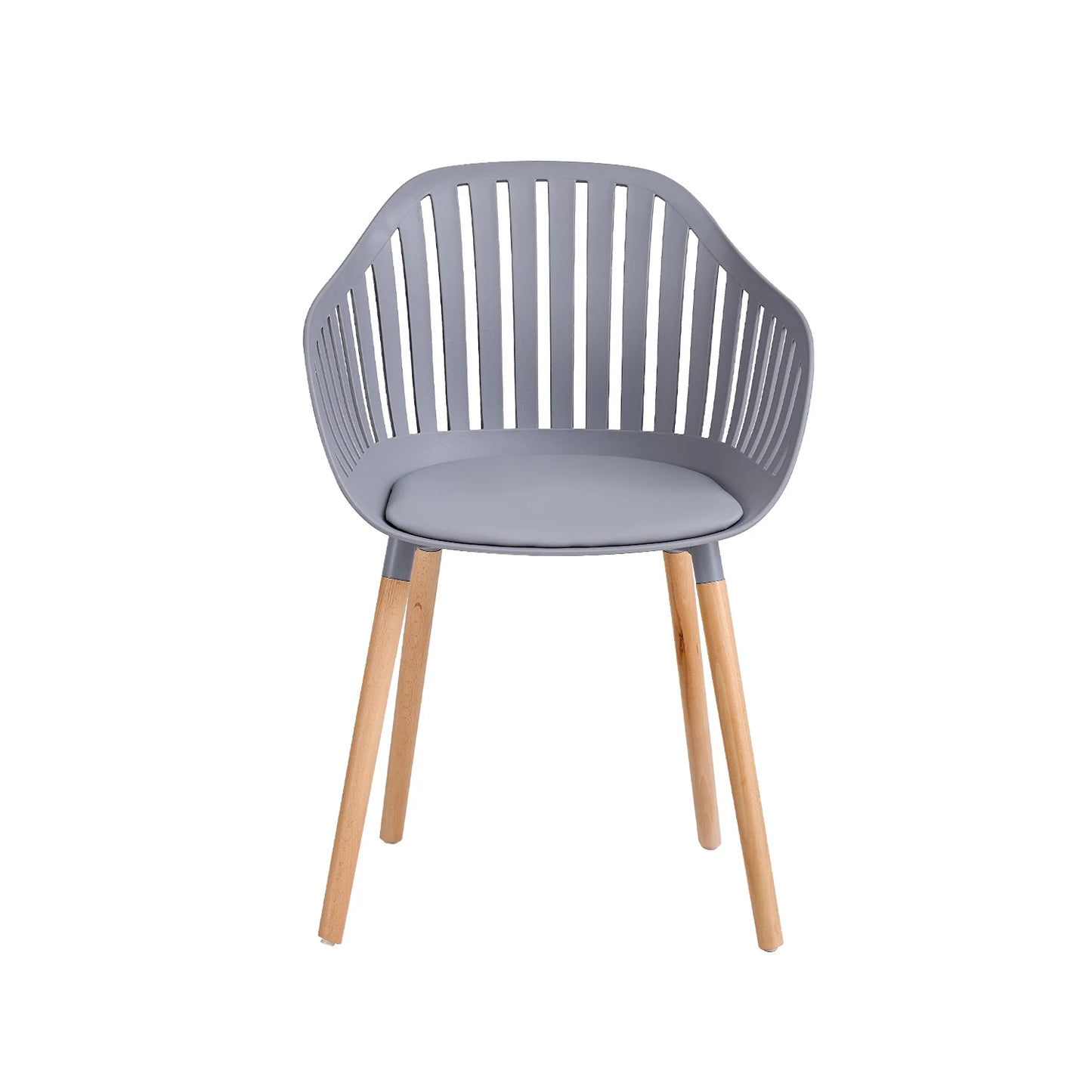 4 PCS Modern Dining Chairs Vertical Hollow Backrest Chairs