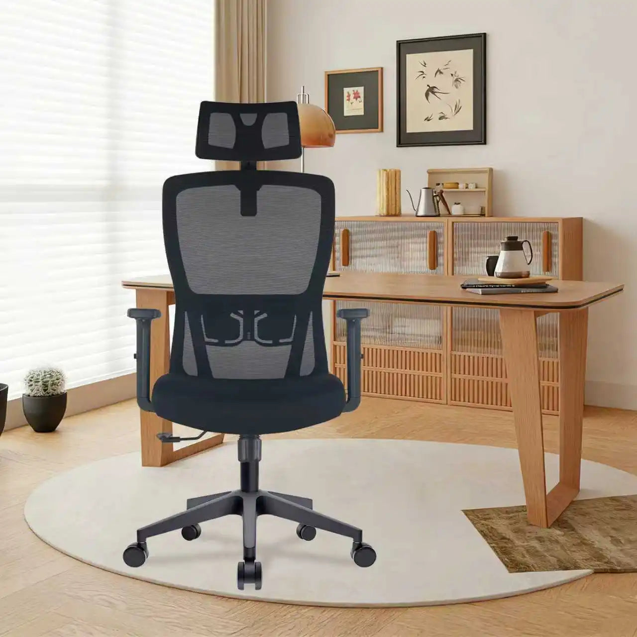 Durrafy Ergonomic Office Chair, Desk Chair With Adjustable Headrest
