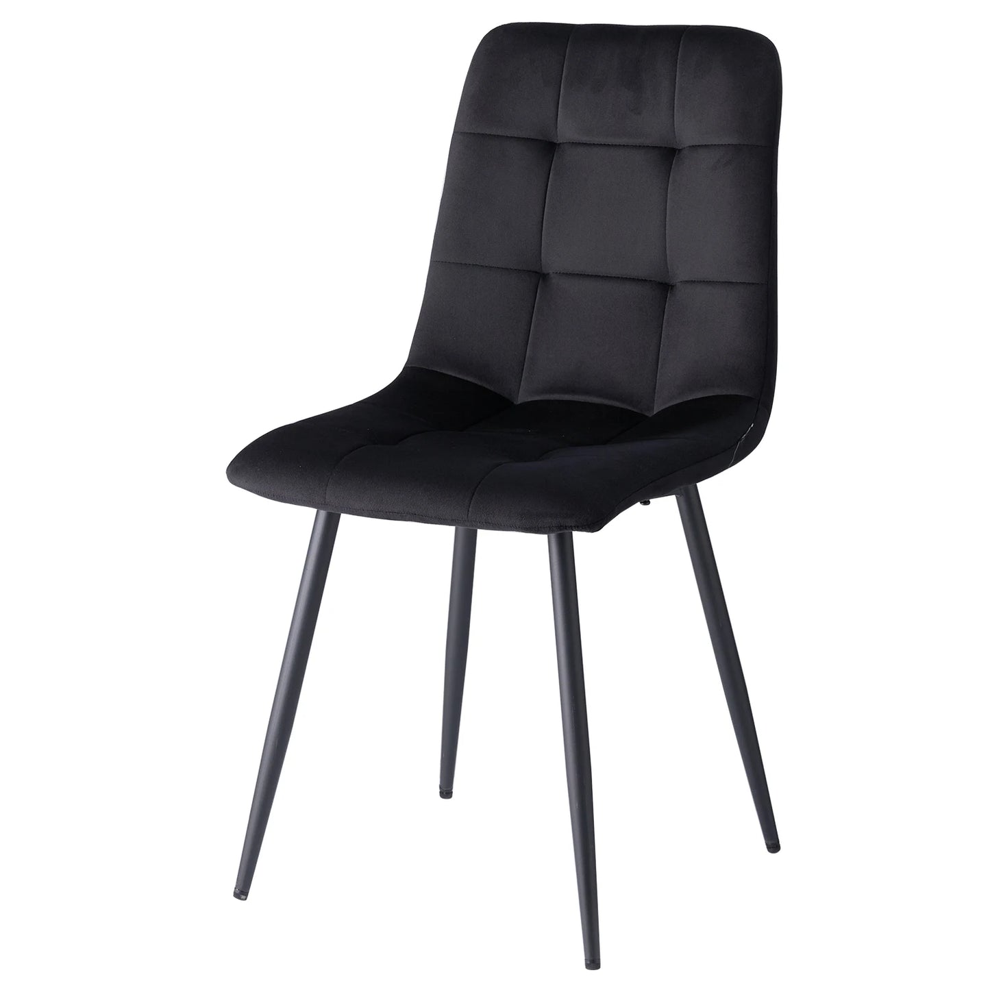 2/ 4Pcs Modern Dining Chairs Velvet Padded Seat Iron Legs