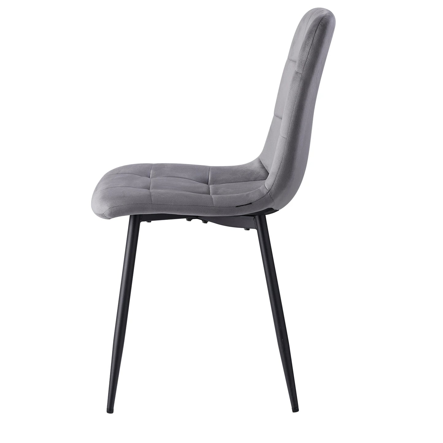 2/ 4Pcs Modern Dining Chairs Velvet Padded Seat Iron Legs