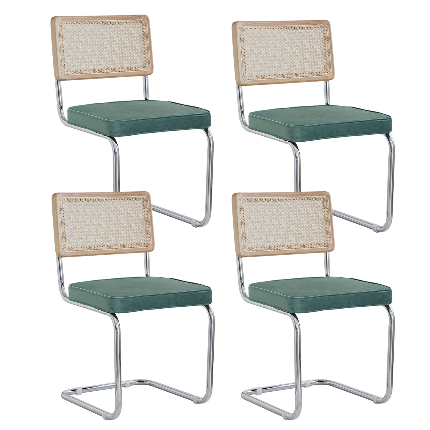 Set of 2/4 Retro Dining Chairs Plastic Rattan Chair Home