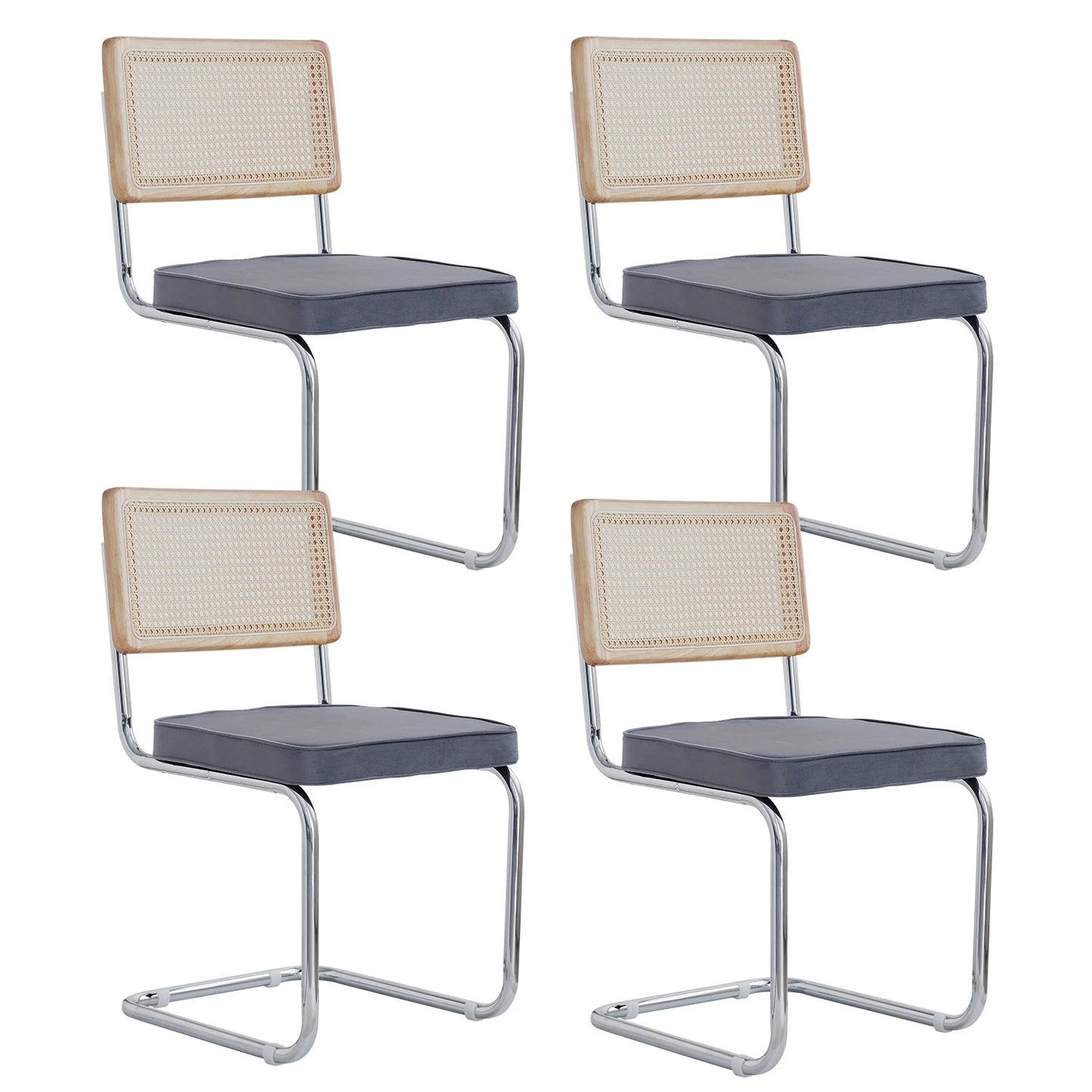 Set of 2/4 Retro Dining Chairs Plastic Rattan Chair Home