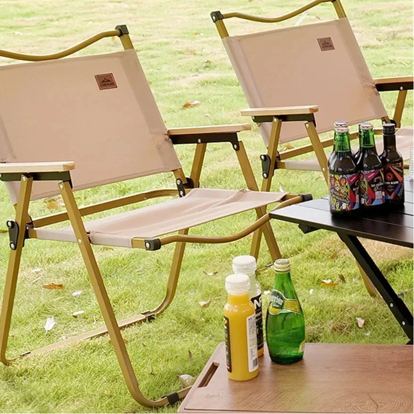 4/2/1PCS-khaki Camping Chair Portable Outdoor Chair Aluminum