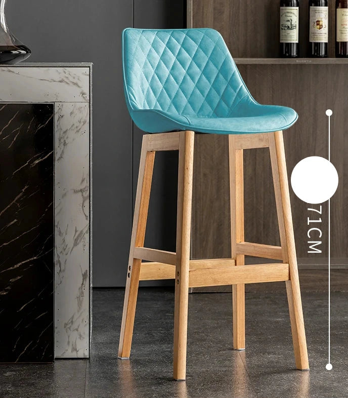 Dining Chair Upholstered Backrest Counter Chair Solid Wood