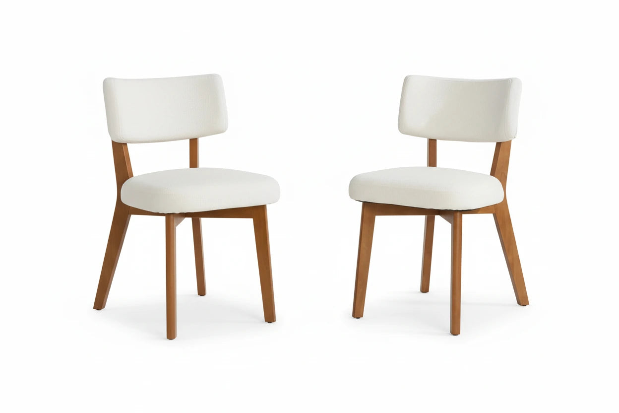 Set of 2, Solid Wood Legs Fabric Upholstered chairs