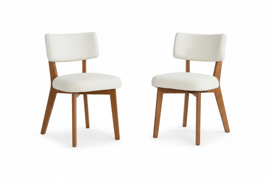 Set of 2, Solid Wood Legs Fabric Upholstered chairs