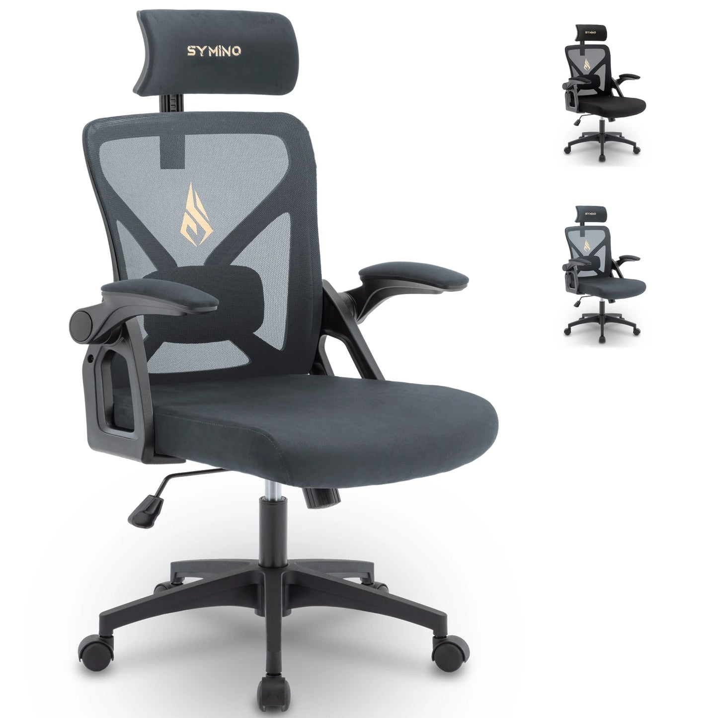 Symino Office Chair With Adjustable Headrest, Armrests, Lumbar Support