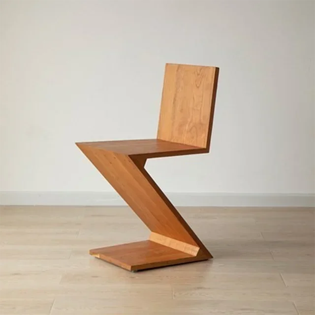 Nordic Light  Solid Wood Z-shaped Chair Designer
