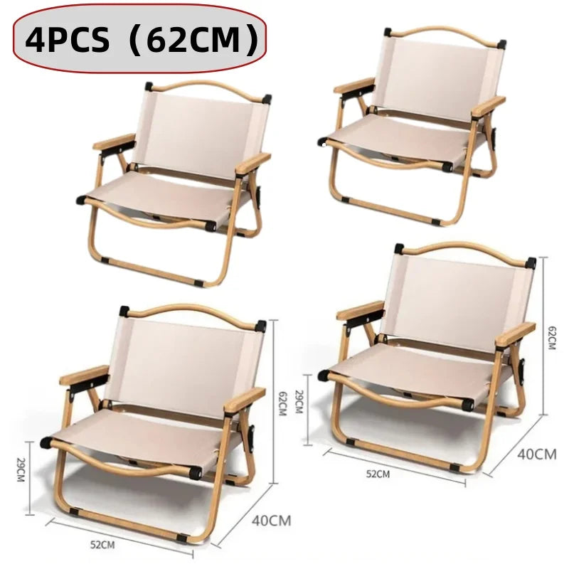 4/2/1PCS-khaki Camping Chair Portable Outdoor Chair Aluminum