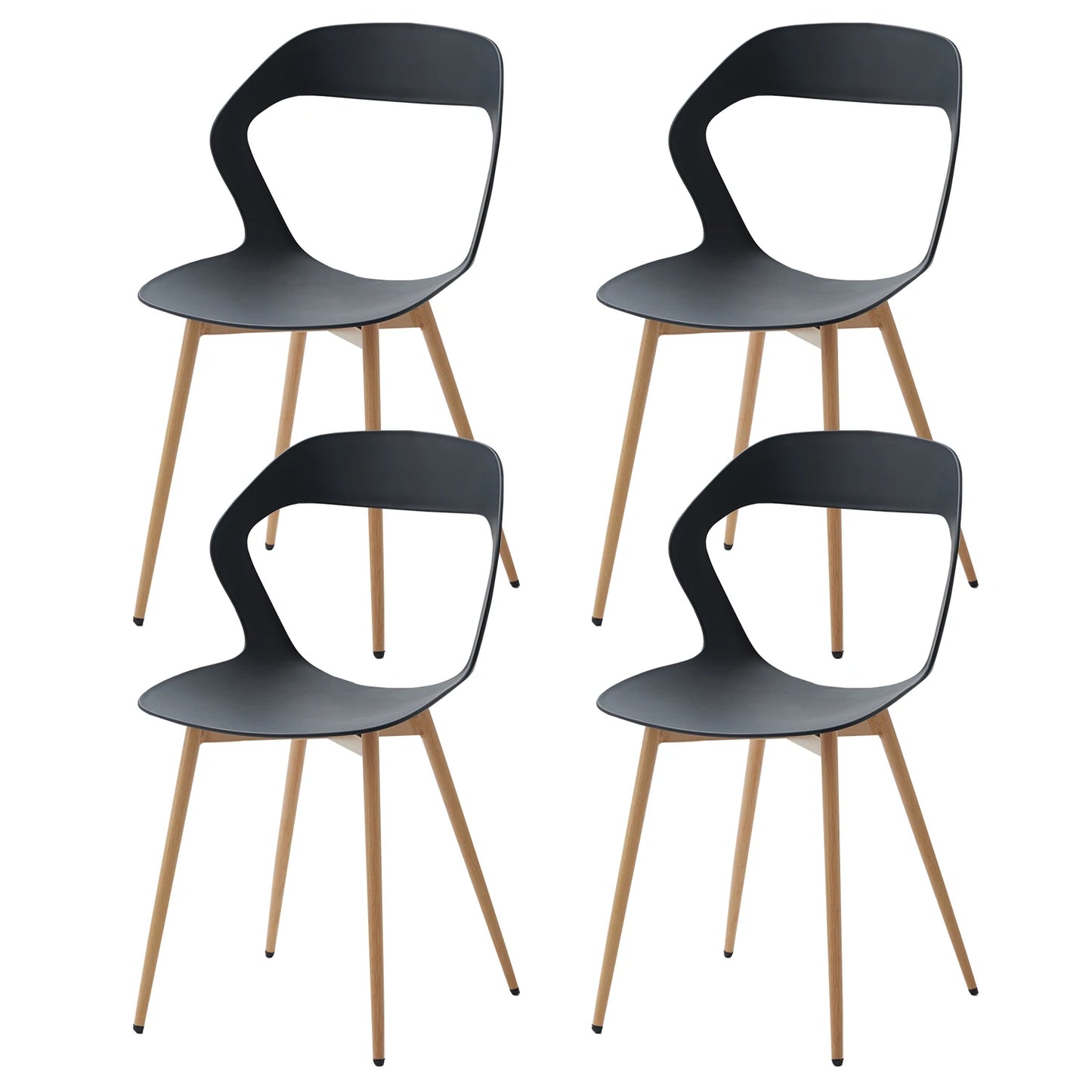Set of 4 / 6 PCS  Simple Plastic Dining Chairs Living Room