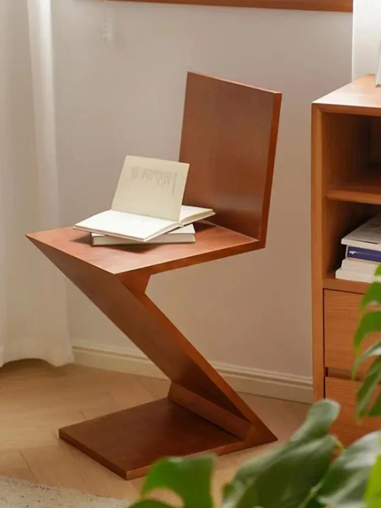 Nordic Light  Solid Wood Z-shaped Chair Designer