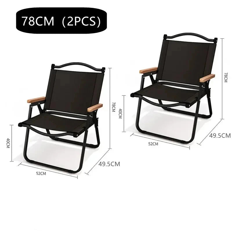 4/2/1PCS-khaki Camping Chair Portable Outdoor Chair Aluminum