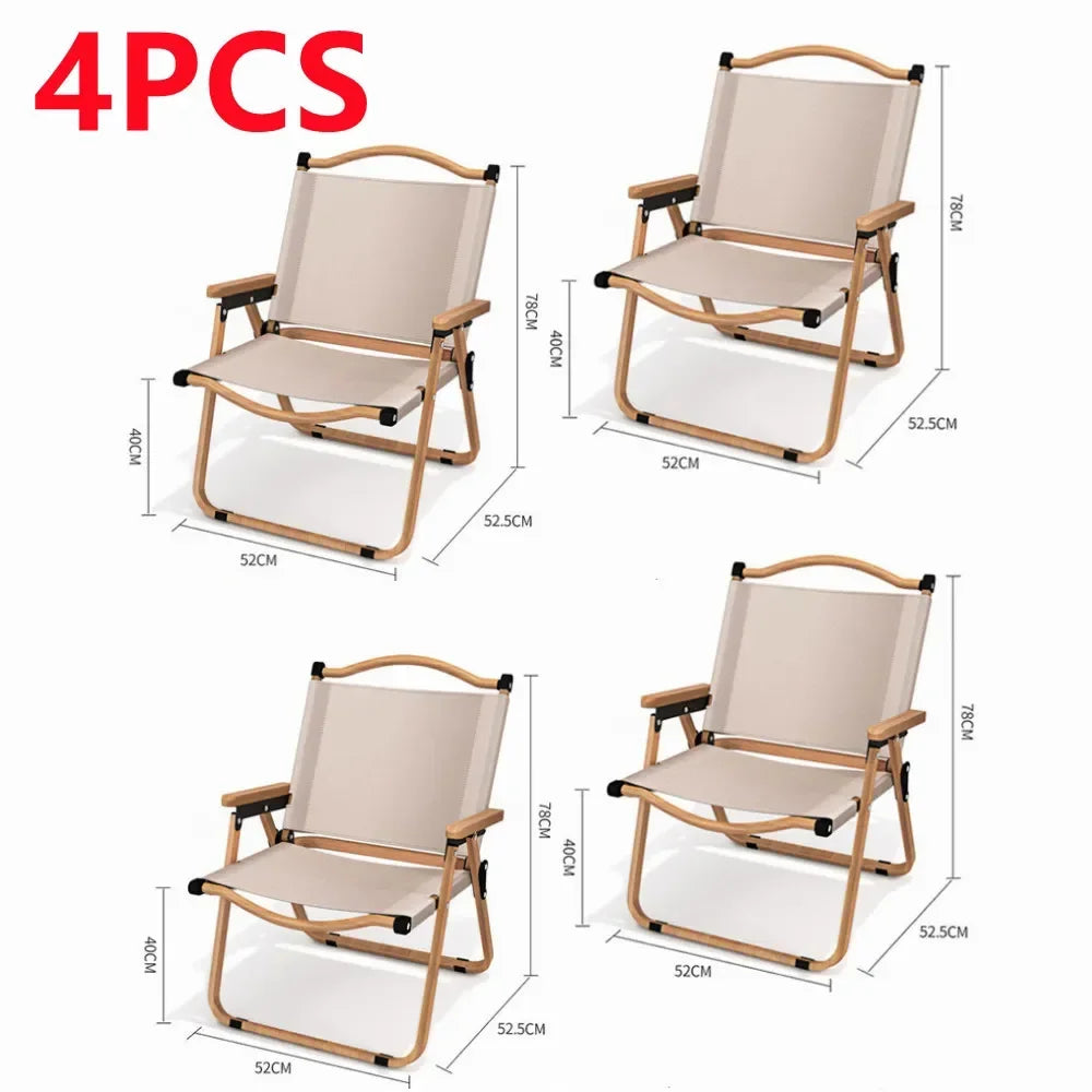 4/2/1PCS-khaki Camping Chair Portable Outdoor Chair Aluminum