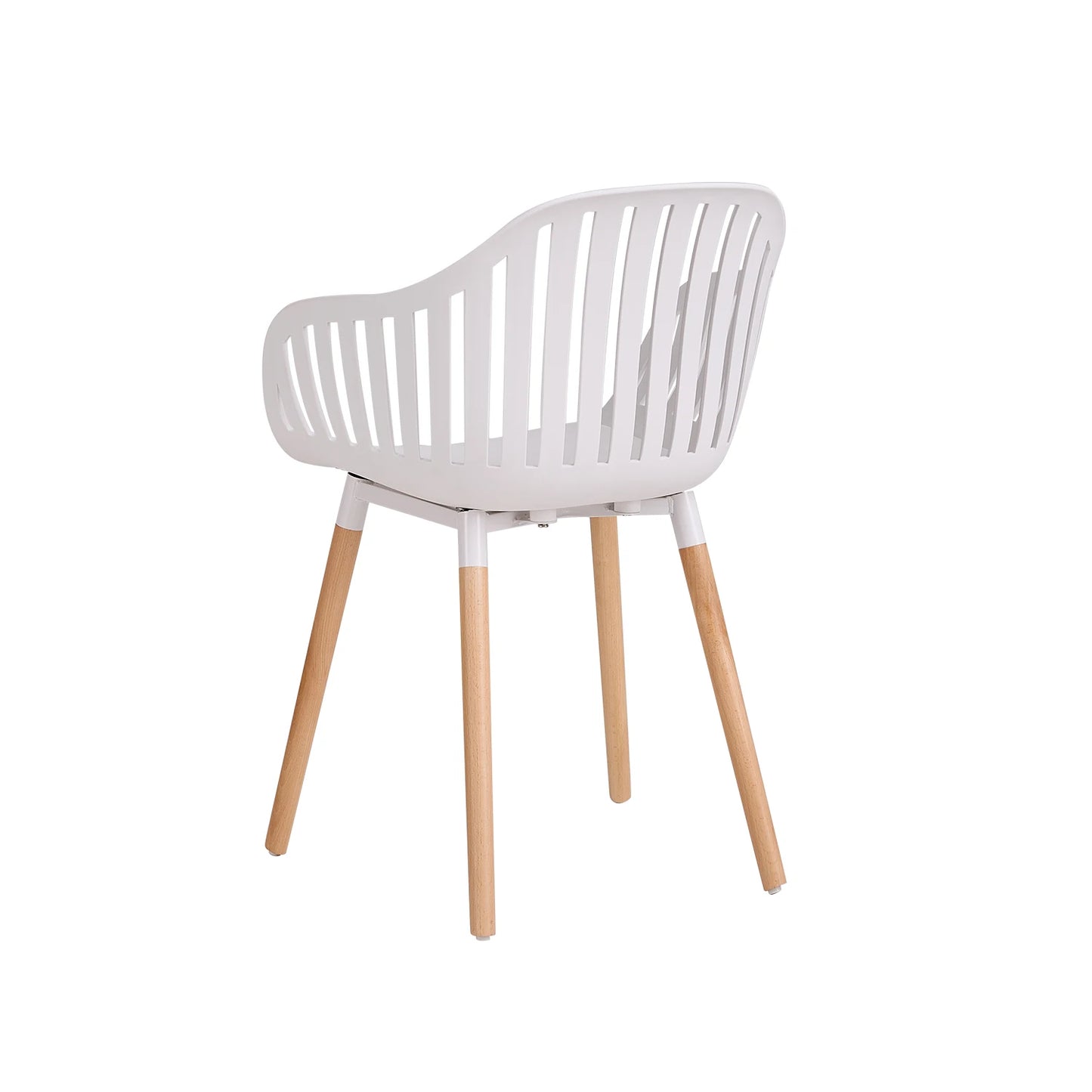 4 PCS Modern Dining Chairs Vertical Hollow Backrest Chairs