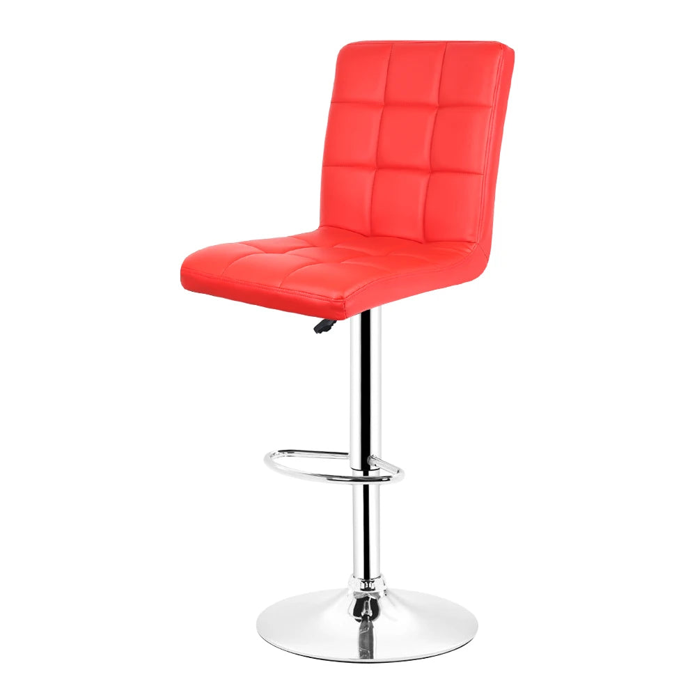 Set of 2 faux leather and metal Bar stool