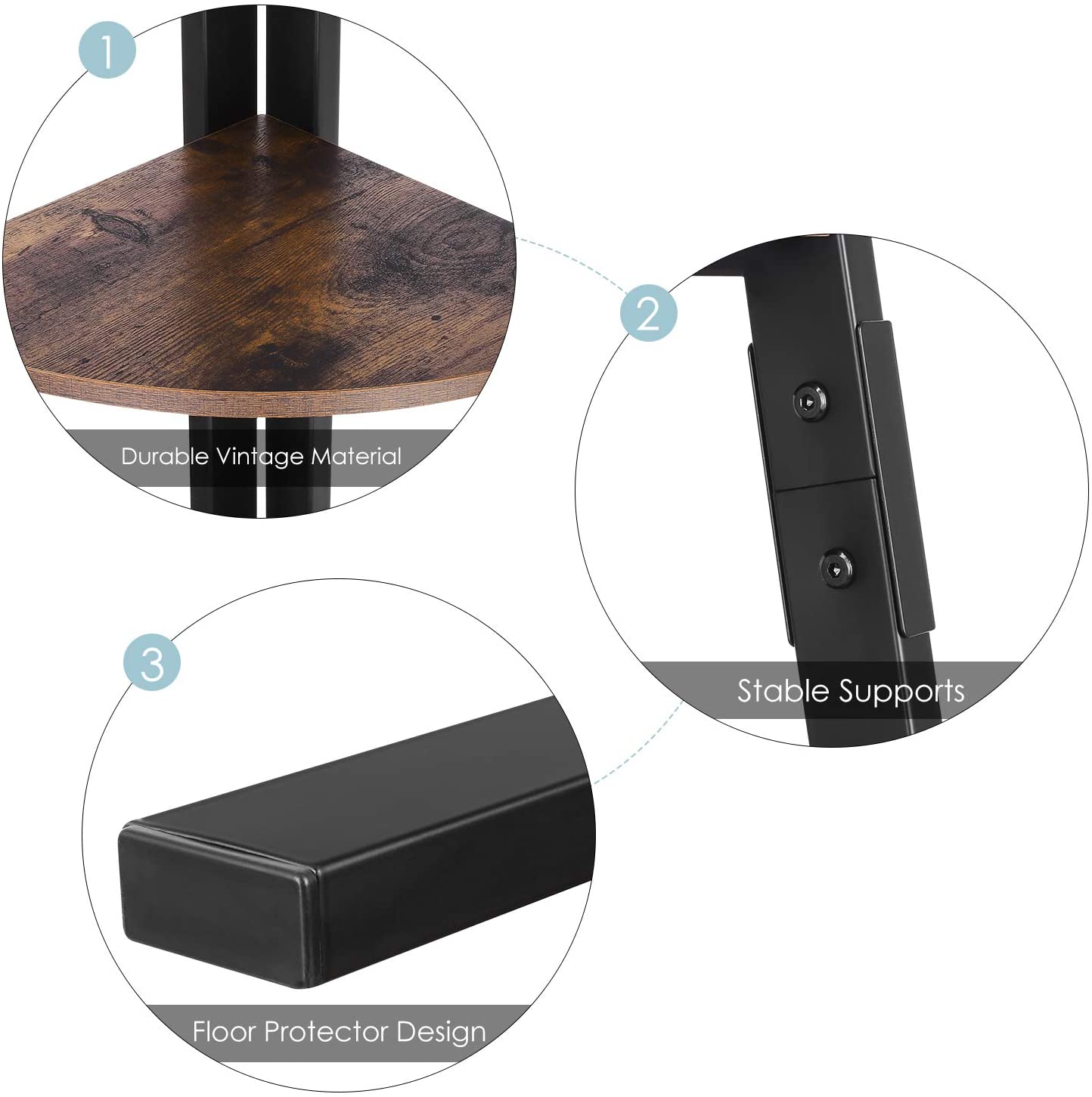 Scaffalatura ad angolo porta oggetti